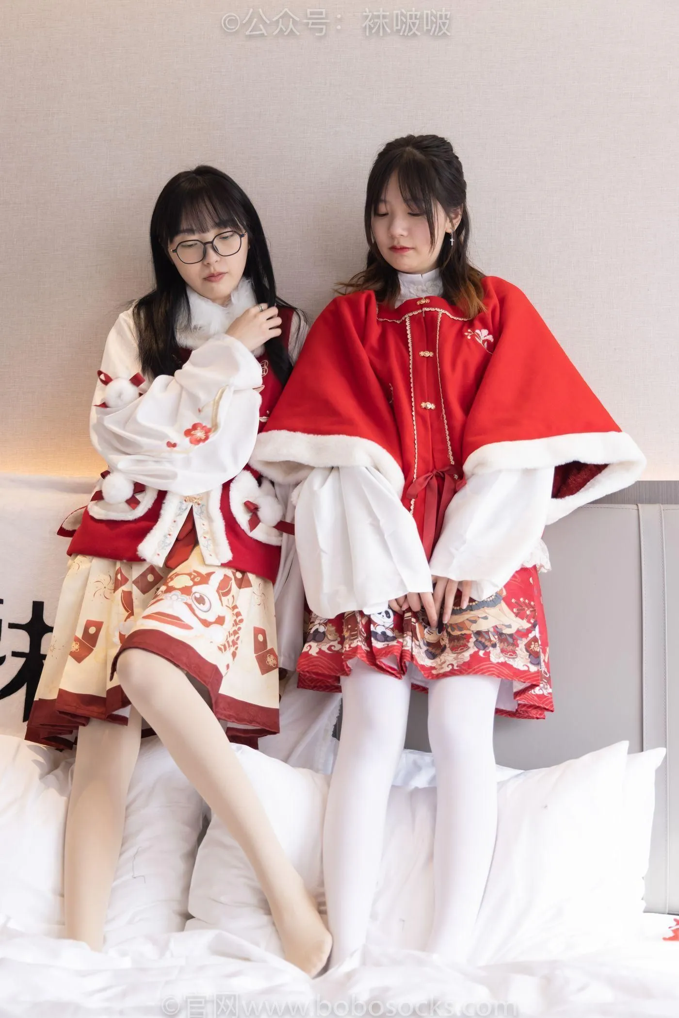 [BoBoSocks袜啵啵]NO.054 小甜豆与稚予-给大家拜年啦 [139P]插图2